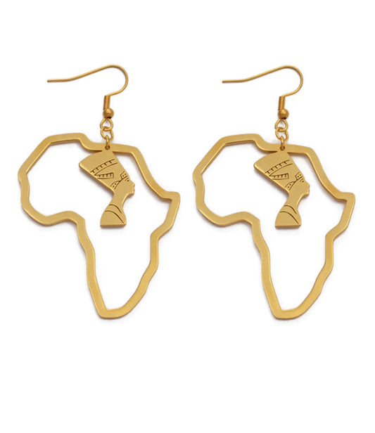 Nefertiti In Map of Africa Earing
