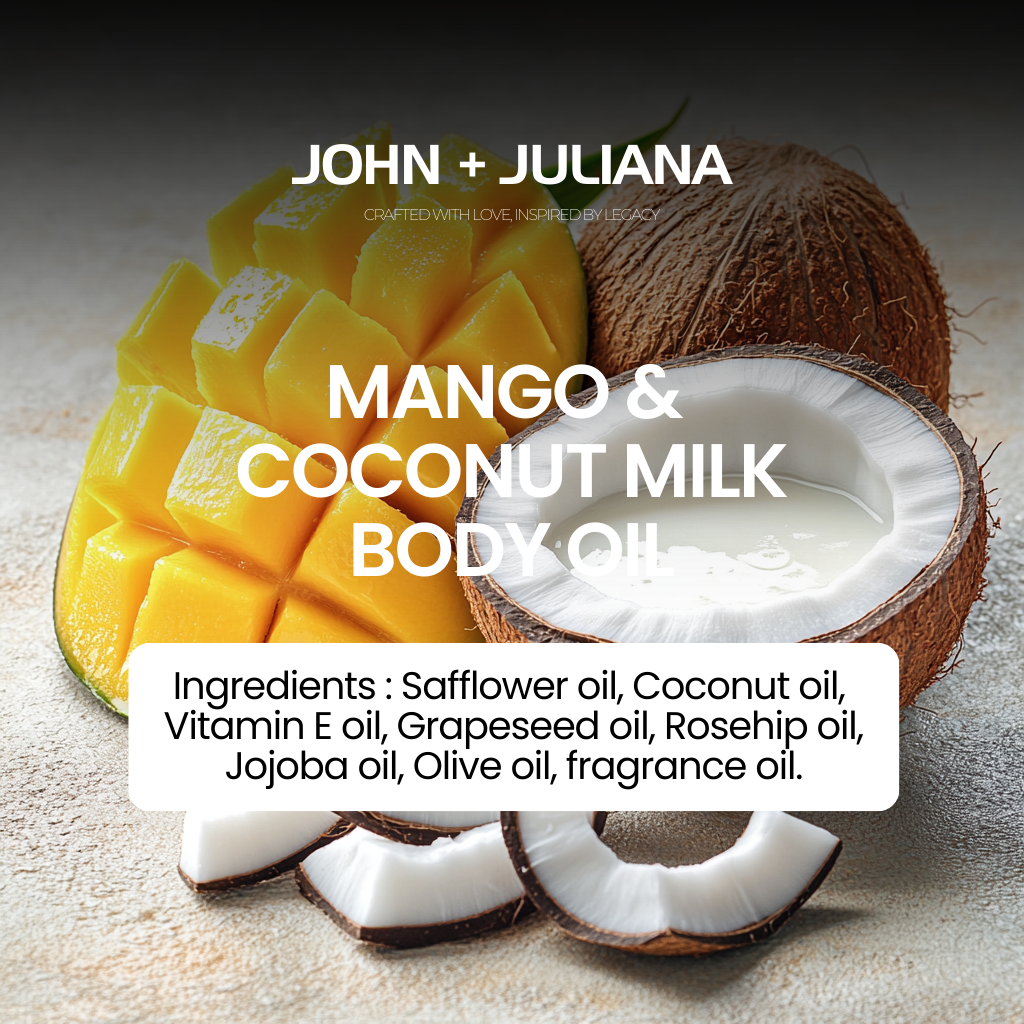 J + J | Scented Body Oil | Mango & Coconut Milk